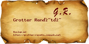 Grotter Renátó névjegykártya